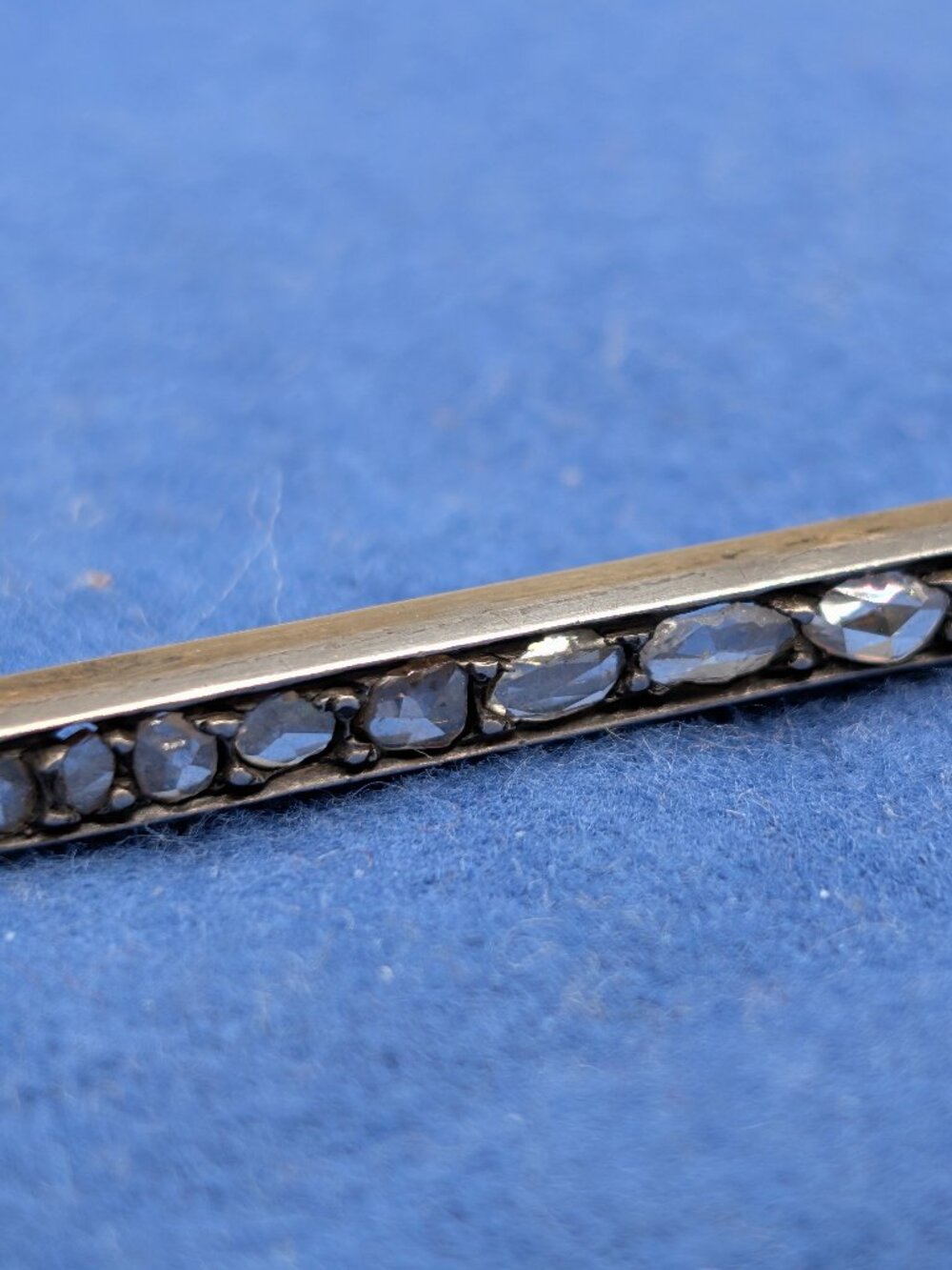 Vintage Sterling Silver,22K Gold,Diamond Chip Brooch - Picture 8 of 16